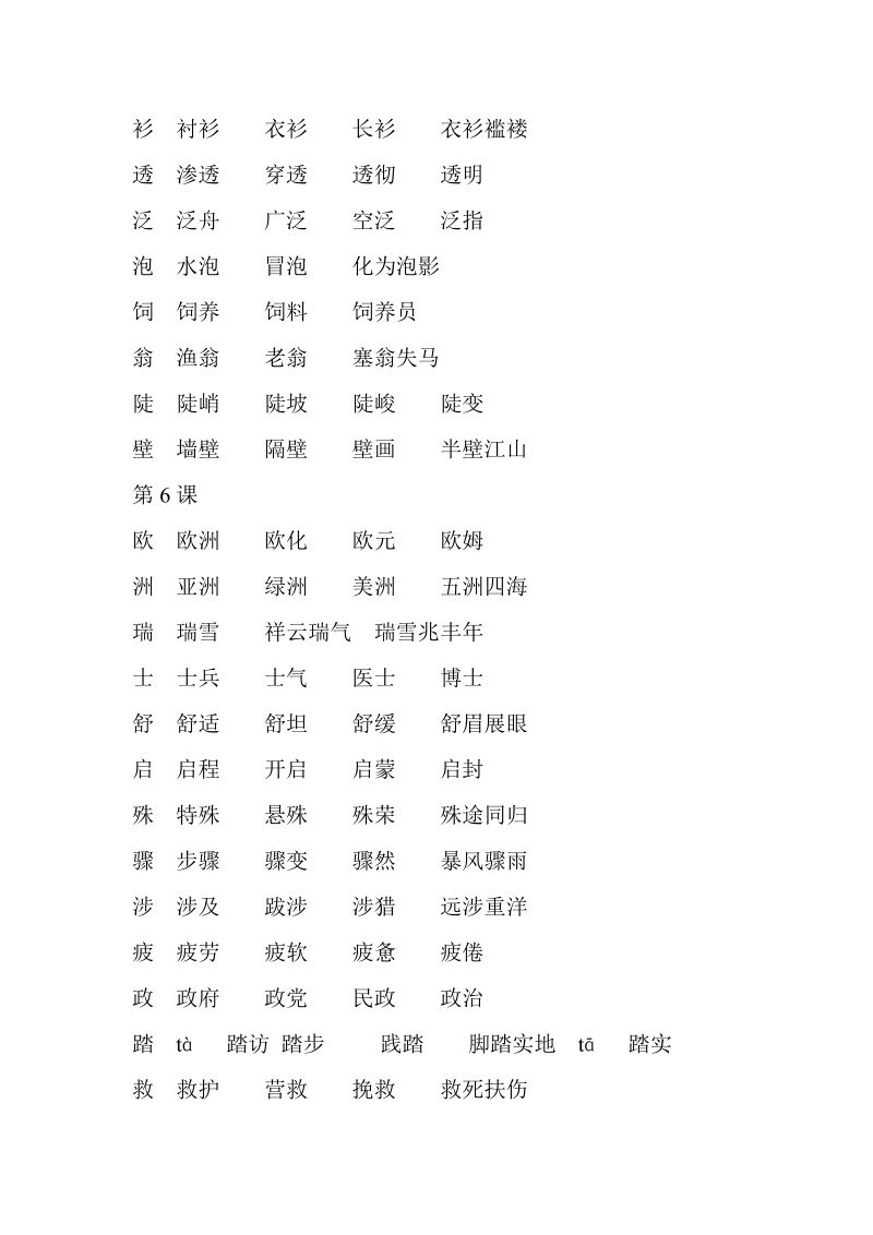 式字組詞(式在前面組詞)