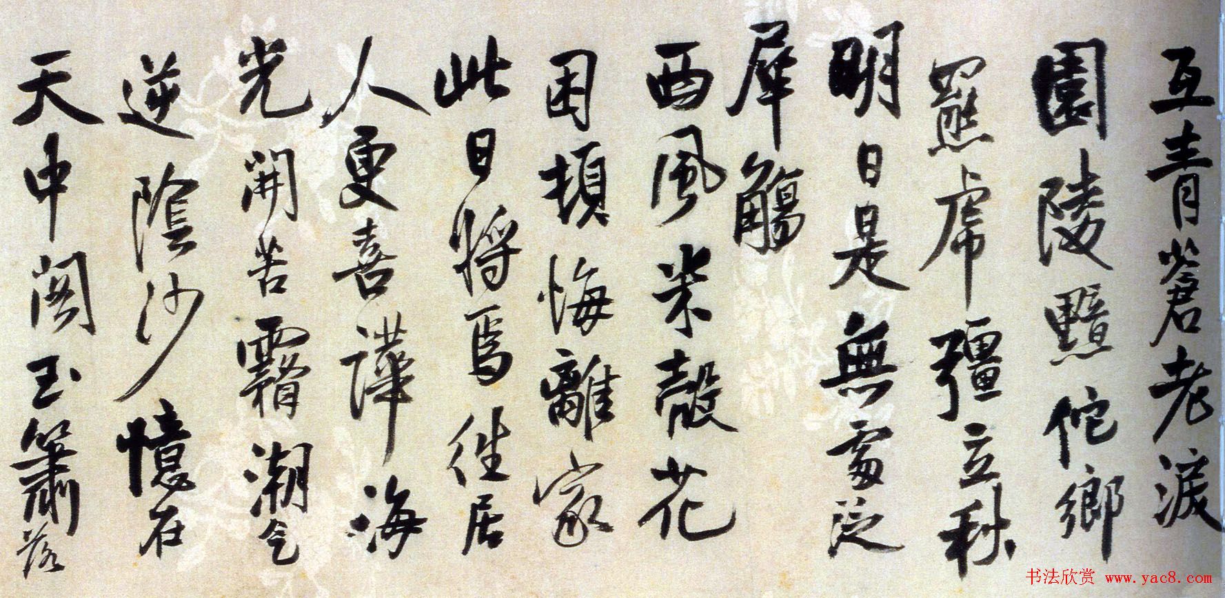 王鐸行書(shū)詩(shī)卷欣賞《投語(yǔ)谷上人》