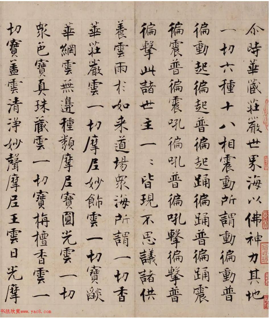 張即之楷書殘卷《華嚴(yán)經(jīng)300字》