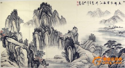 題章艇才畫山水魚龍