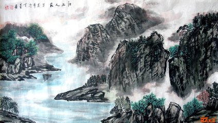 江上晚眺圖