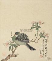 題梨花班鳩圖